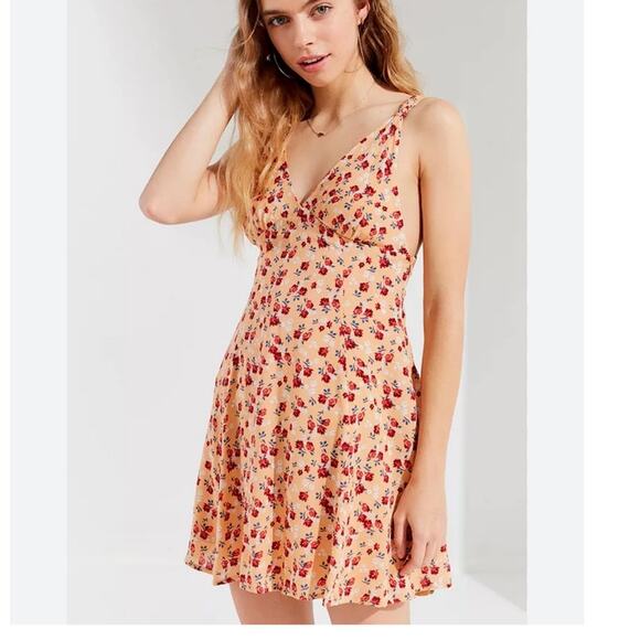 Urban Outfitters Evelyn Empire Waist Mini Dress size L - Picture 1 of 9